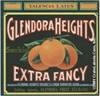 Glendora Heights Extra Fancy citrus crate label