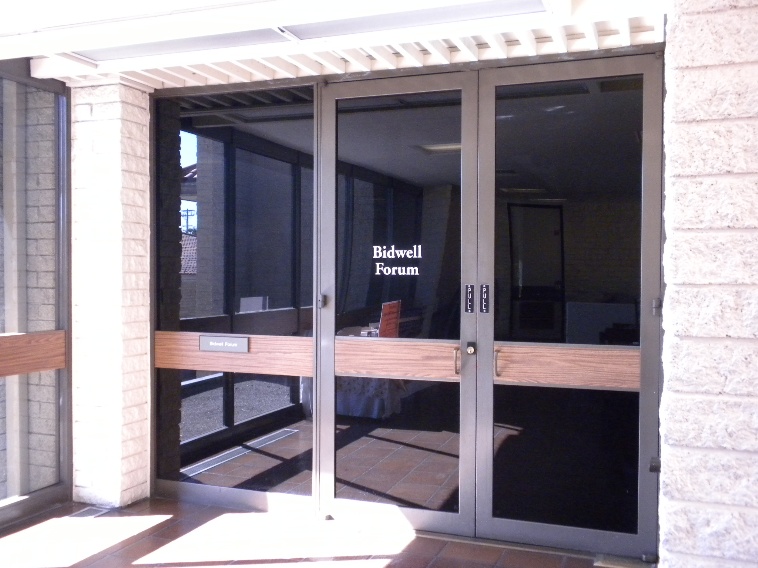 Exterior doors to Bidwell Forum